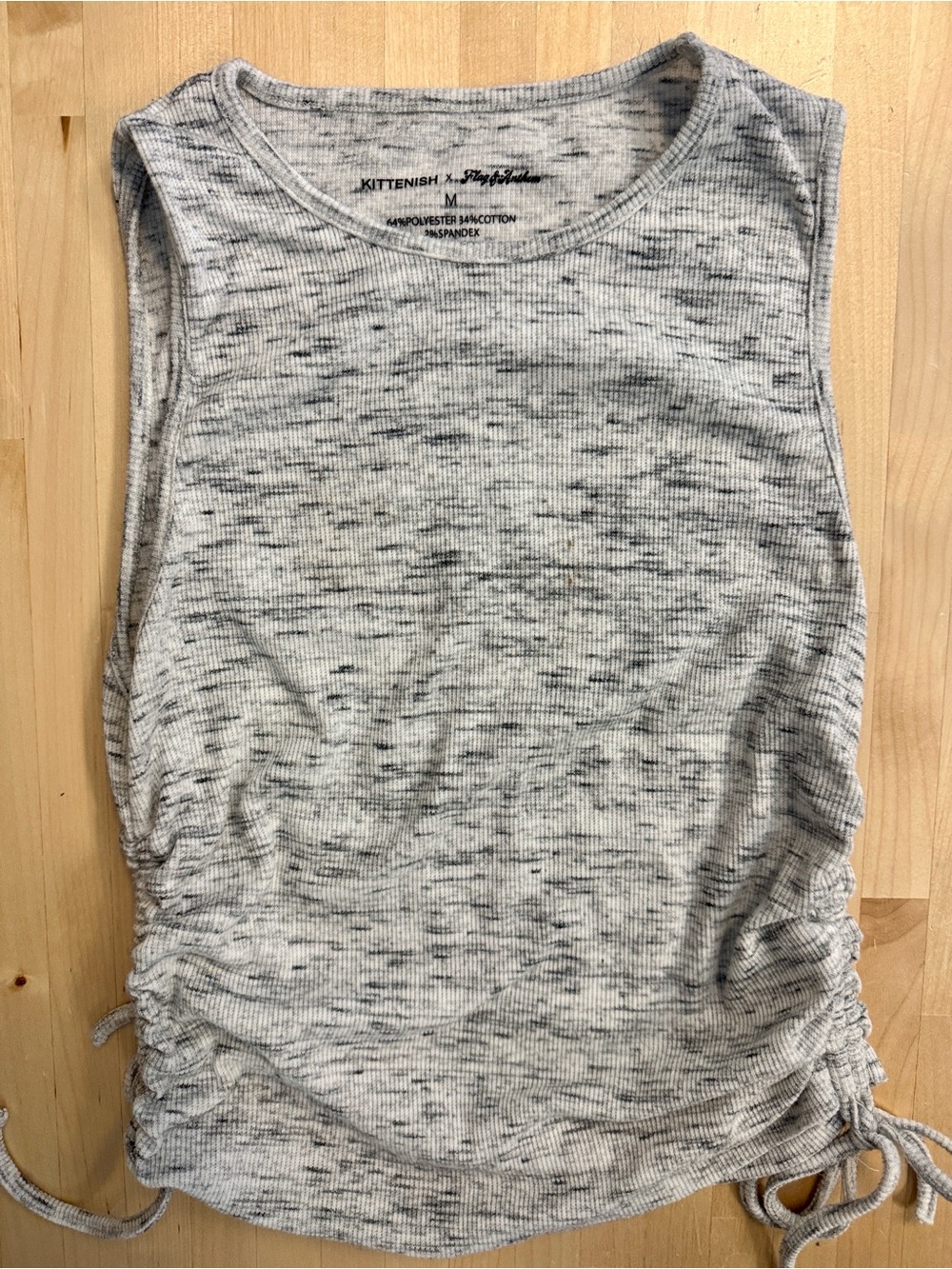 Kittenish Gray Marled Ribbed Side-Tie Tank Top M